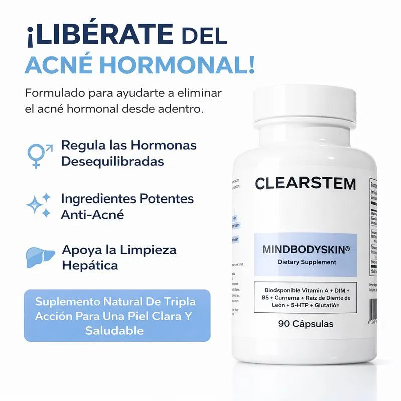 CLEARSTEM® – Fórmula Avanzada para Acné Hormonal y Piel Clara