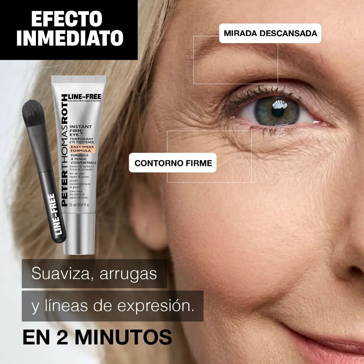 LINE-FREE | TENSOR TEMPORAL + BRUSH GRATIS| OJOS LIBRES DE ARRUGAS AL INSTANTE